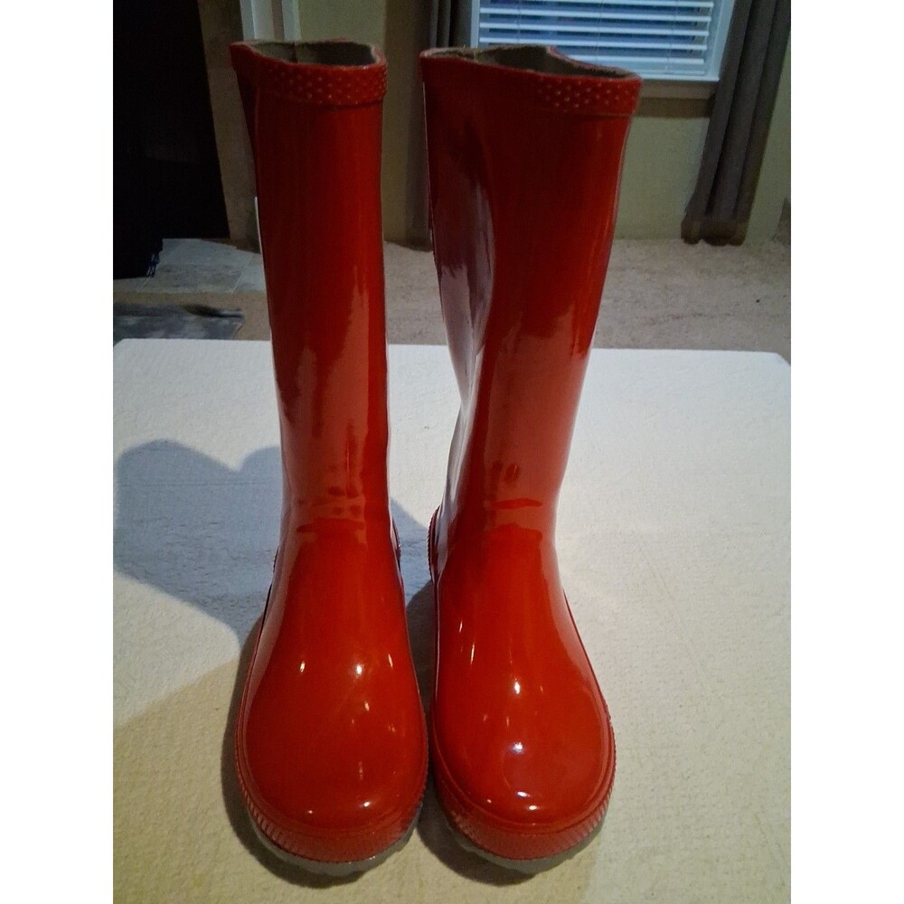 Crocs Boots Size 7 Women's Red Slip On Waterproof Rubber Tall '